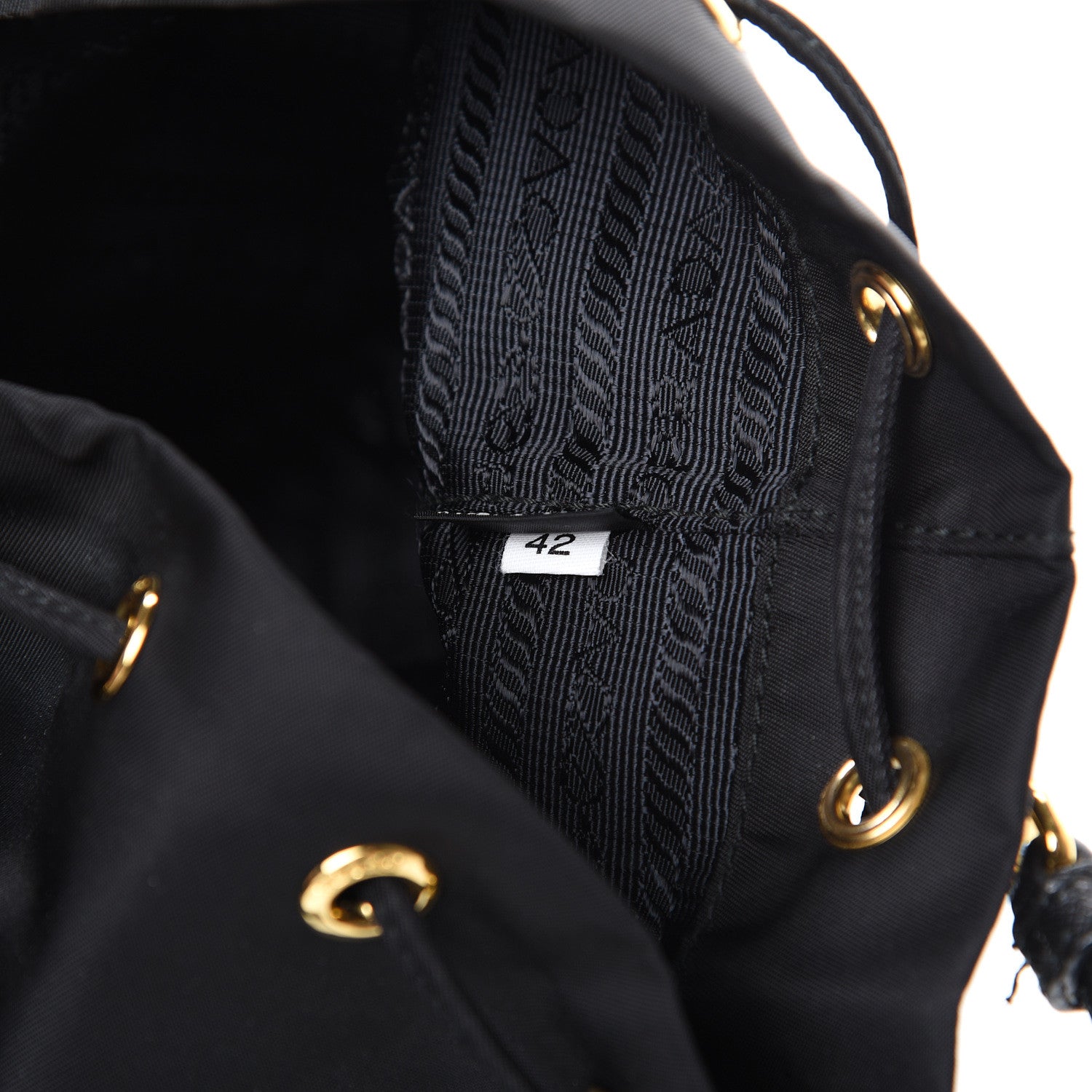 Prada Saffiano Tessuto Nylon Mini Bucket Crossbody Bag Black 7 of 11