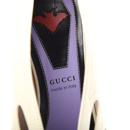 Gucci Malaga Kid Bow Berith Low Heel Pumps 38 Vintage White 8 of 11