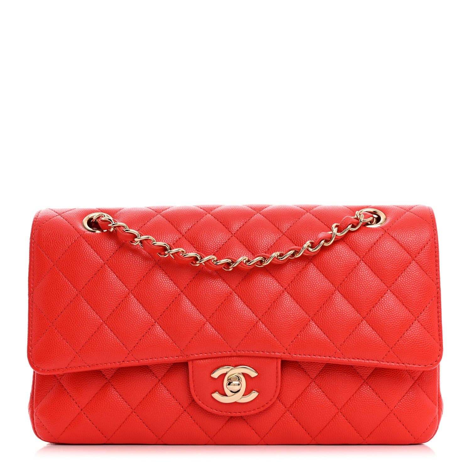 Chanel Caviar Quilted Medium Double Flap Red 1 of 10