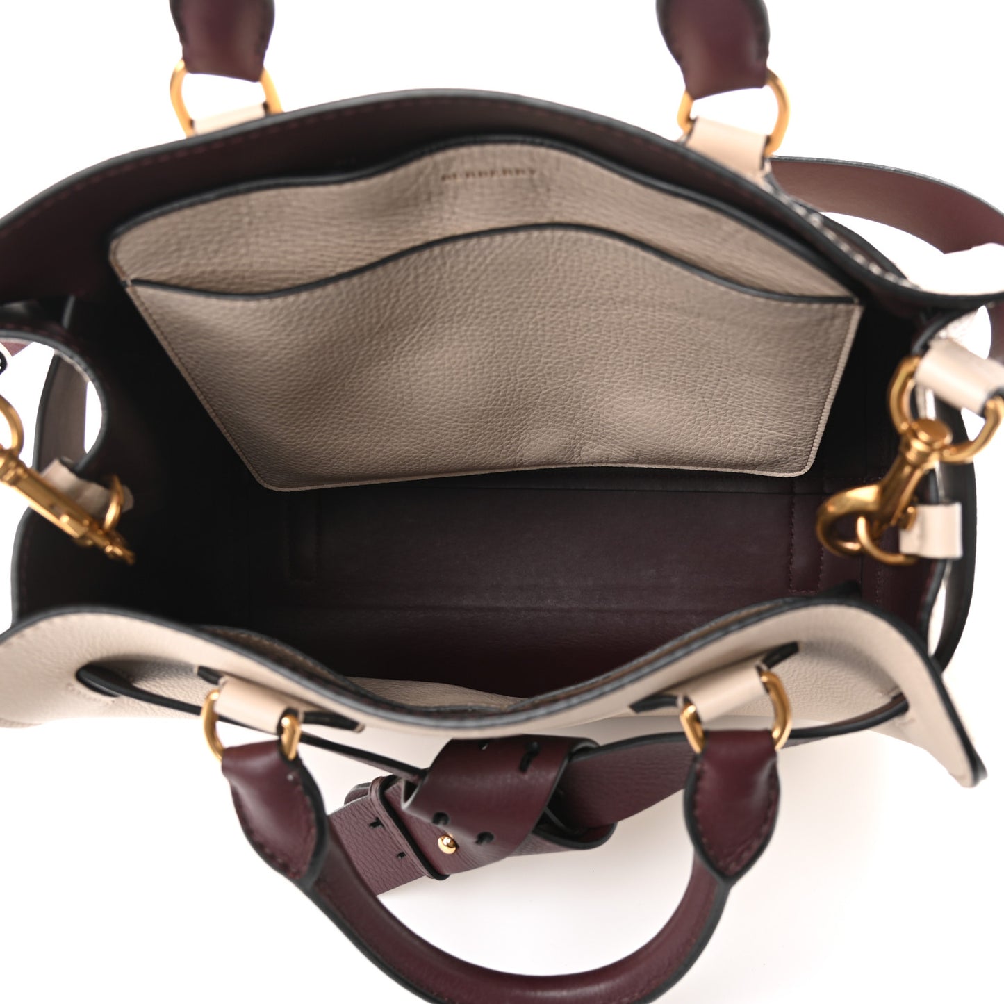 Soft Grain Calfskin Medium Belt Bag Ivory Mahogany Red