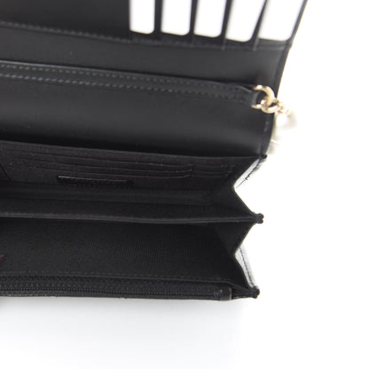 Chanel Calfskin Quilted Mini Maxi Pearls Wallet On Chain WOC Black 5 of 12