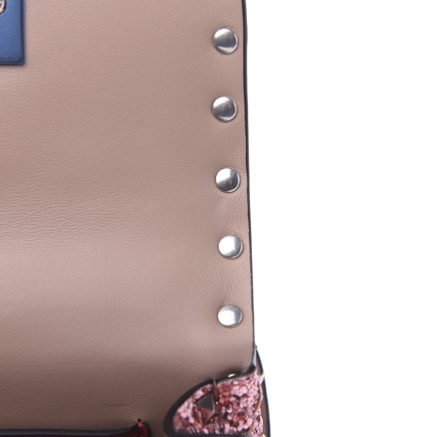Valentino Garavani Glitter Micro Rockstud Spike Shoulder Bag Antique Pink 9 of 10