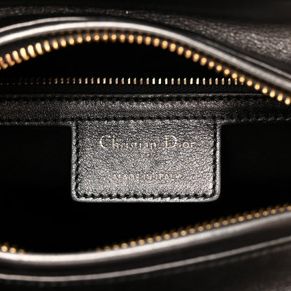 Christian Dior Metallic Calfskin Cannage Medium Lady Dior Gunmetal Grey 6 of 13