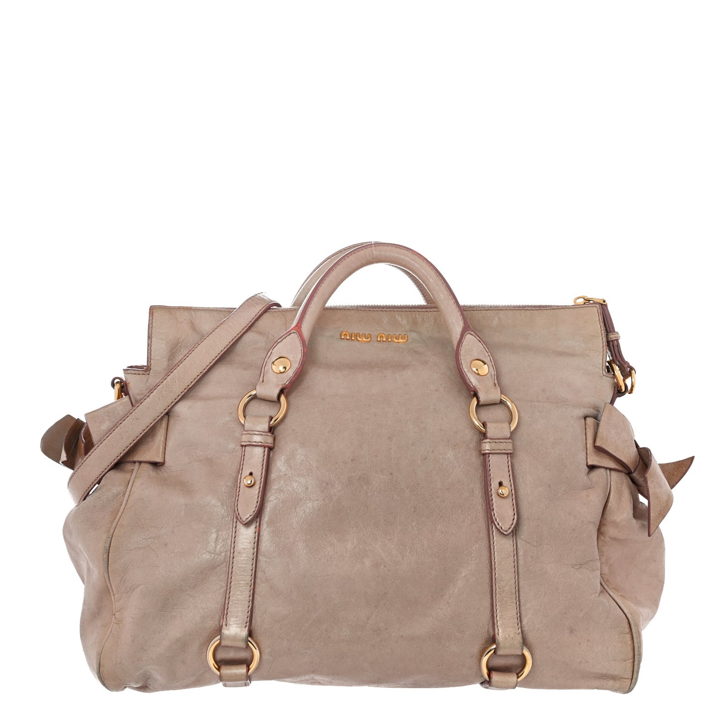 Vitello Lux Large Bow Bag Mughetto