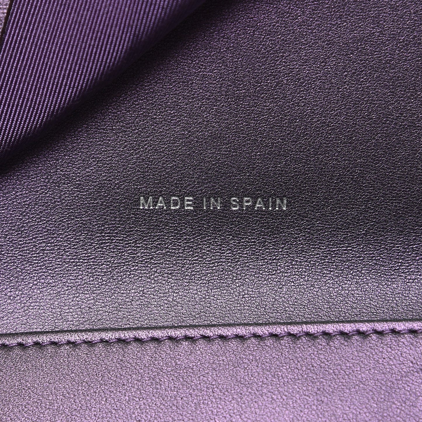 Metallic Lambskin Quilted Compact Flap Wallet Purple