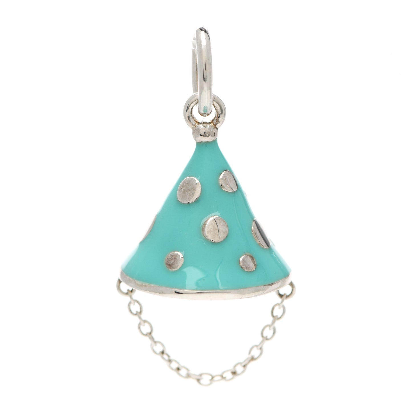 Sterling Silver Enamel Party Hat Charm Blue