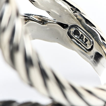 David Yurman Sterling Silver Prasiolite Diamond 18mm Signature Oval Ring 54 6.75 5 of 7