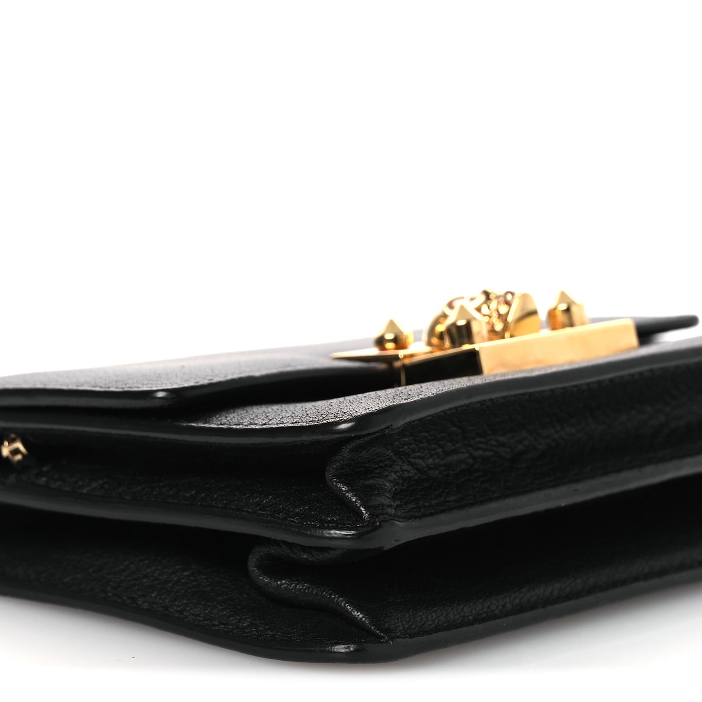 Calfskin Skull Mini Clutch Black