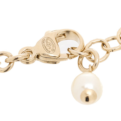 Chanel Crystal Pearl CC Heart Bracelet Gold 3 of 3