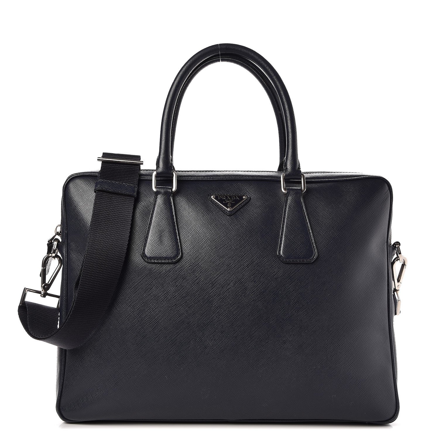 Prada Saffiano Travel Briefcase Baltico 1 of 11