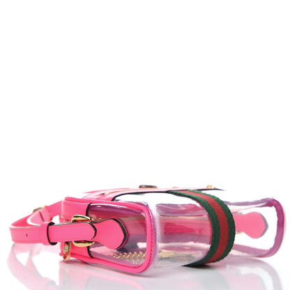 Gucci Vinyl Web Mini Ophidia Transparent Shoulder Bag Fluorescent Fuchsia 4 of 7