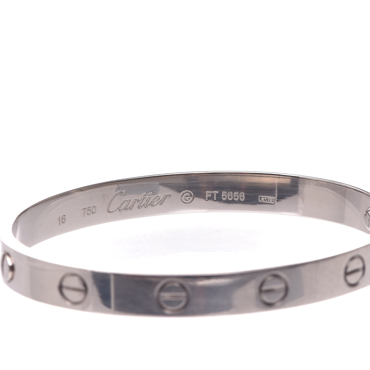 18K White Gold LOVE Bracelet 16
