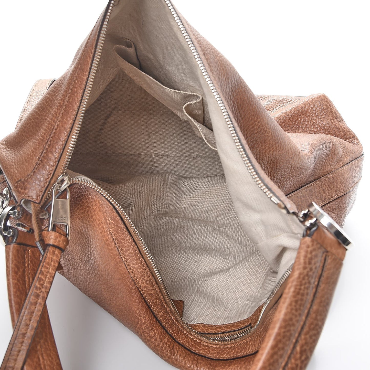 Grained Calfskin Medium Miss GG Hobo Light Cuir