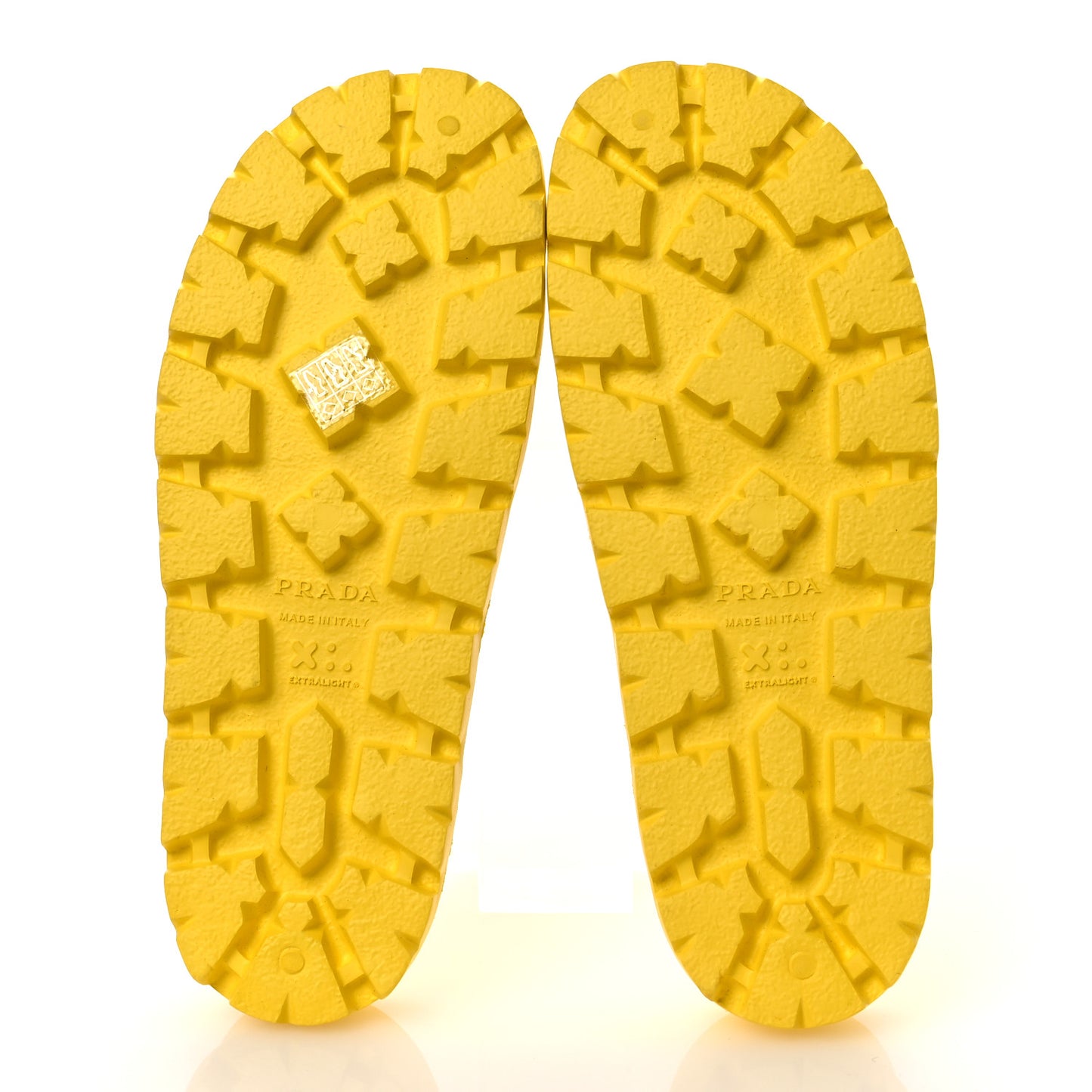 EVA Rubber Triangle Logo Embossed Womens Lug Sole 20mm Slide Sandals 41 Sole