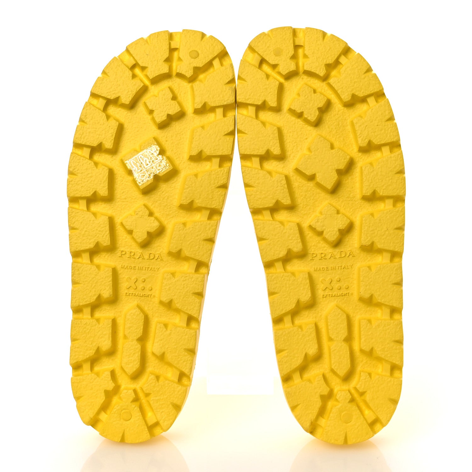 Prada EVA Rubber Triangle Logo Embossed Womens Lug Sole 20mm Slide Sandals 41 Sole 7 of 10