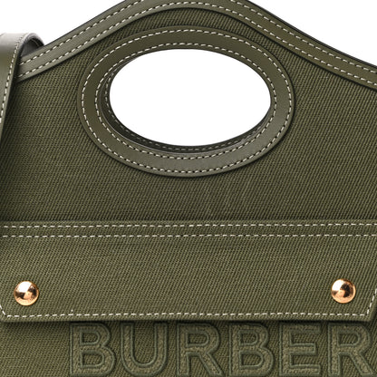 Burberry Canvas Calfskin Horseferry Print Mini Pocket Bag Dark Fern Green 7 of 10