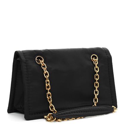 Prada Tessuto Nylon Padded Chain Shoulder Bag Black 2 of 9