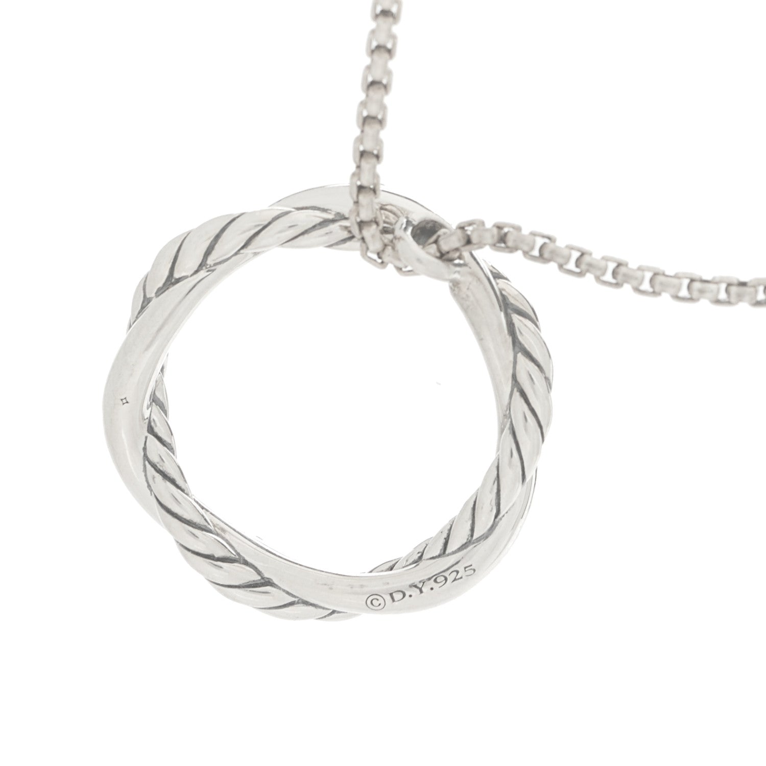 David Yurman Sterling Silver Diamond Petite Infinity Pendant Necklace 5 of 6