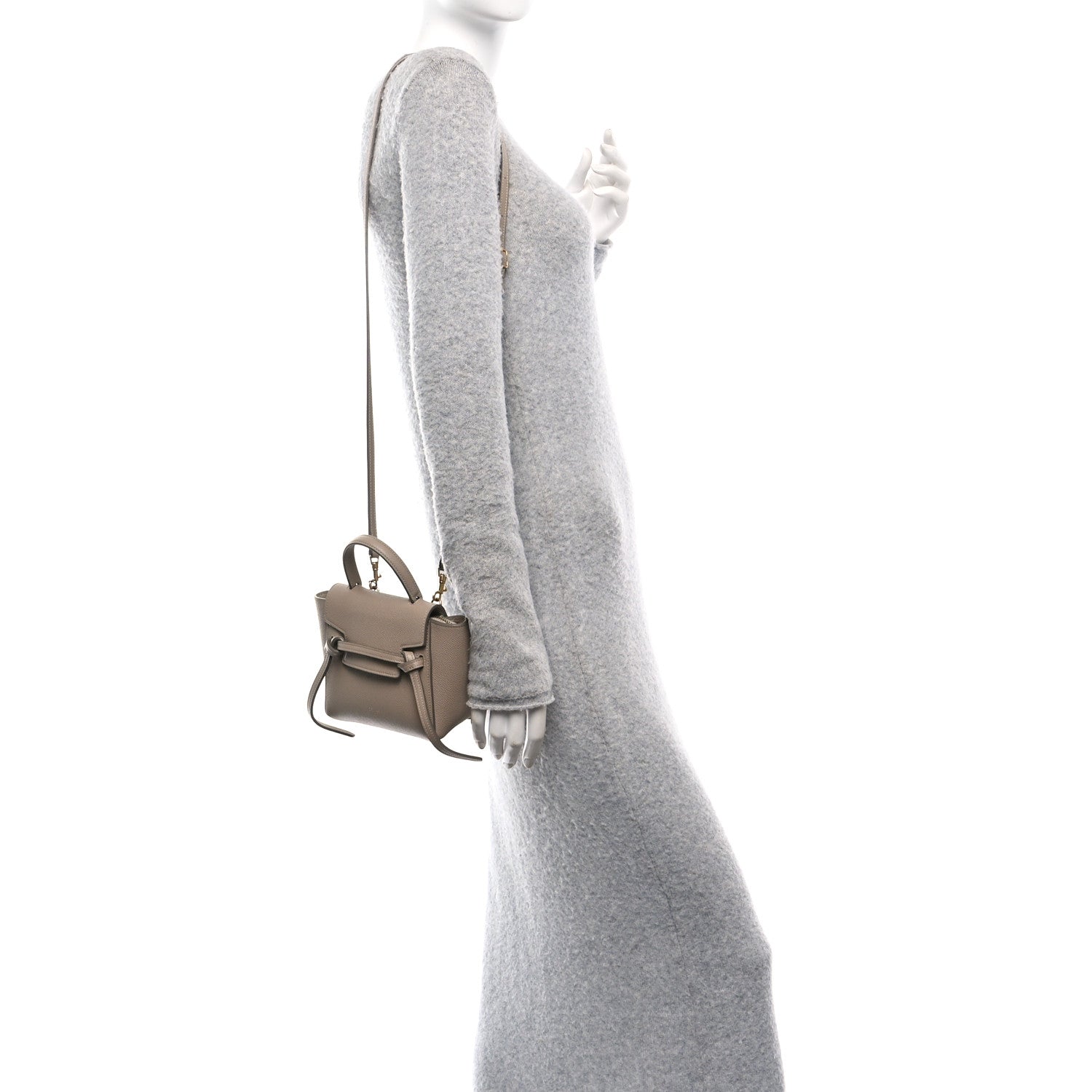 Celine Grained Calfskin Pico Belt Bag Light Taupe 2 of 13