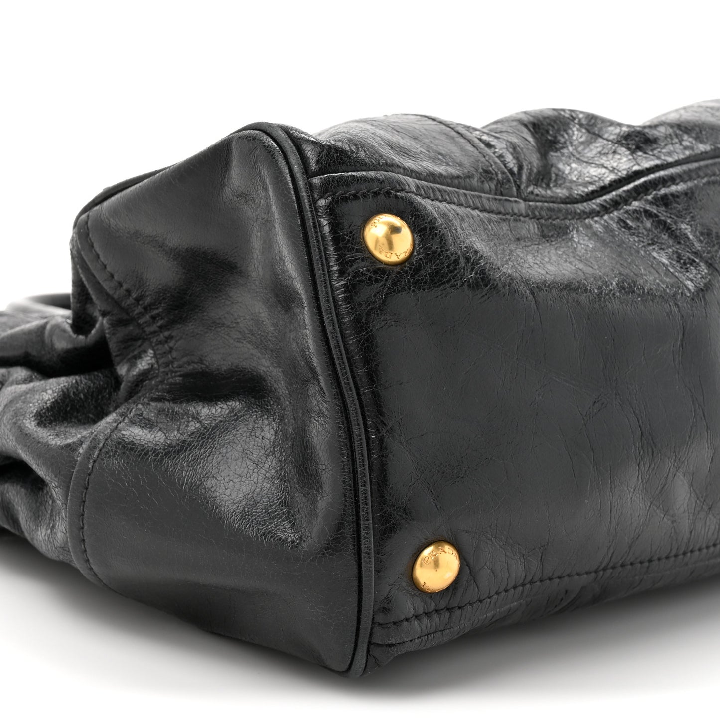 Vitello Shine Shopping Satchel Black