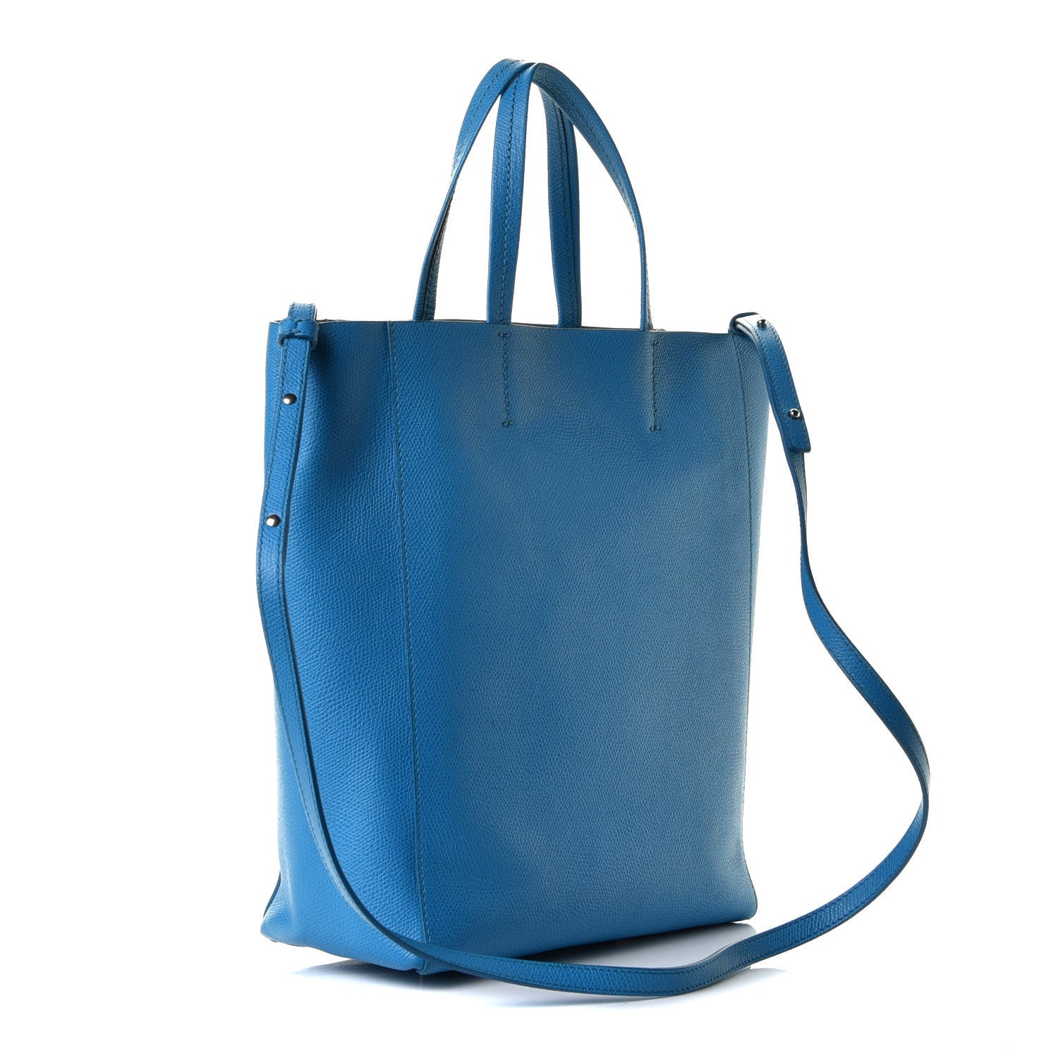 Celine Grained Calfskin Small Vertical Cabas Turquoise 2 of 4