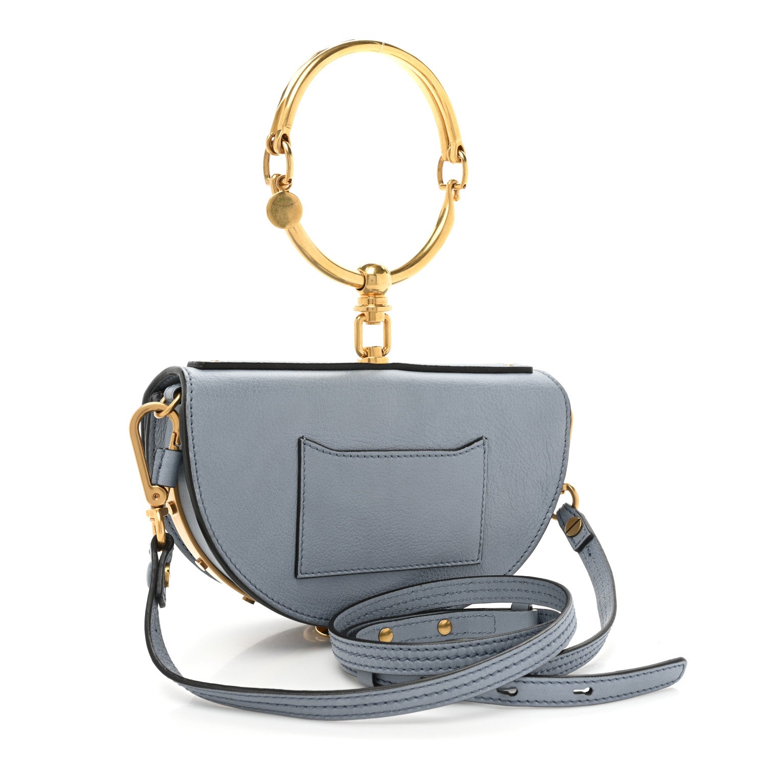 Chloe Calfskin Small Nile Bracelet Minaudiere Bag Washed Blue 3 of 17