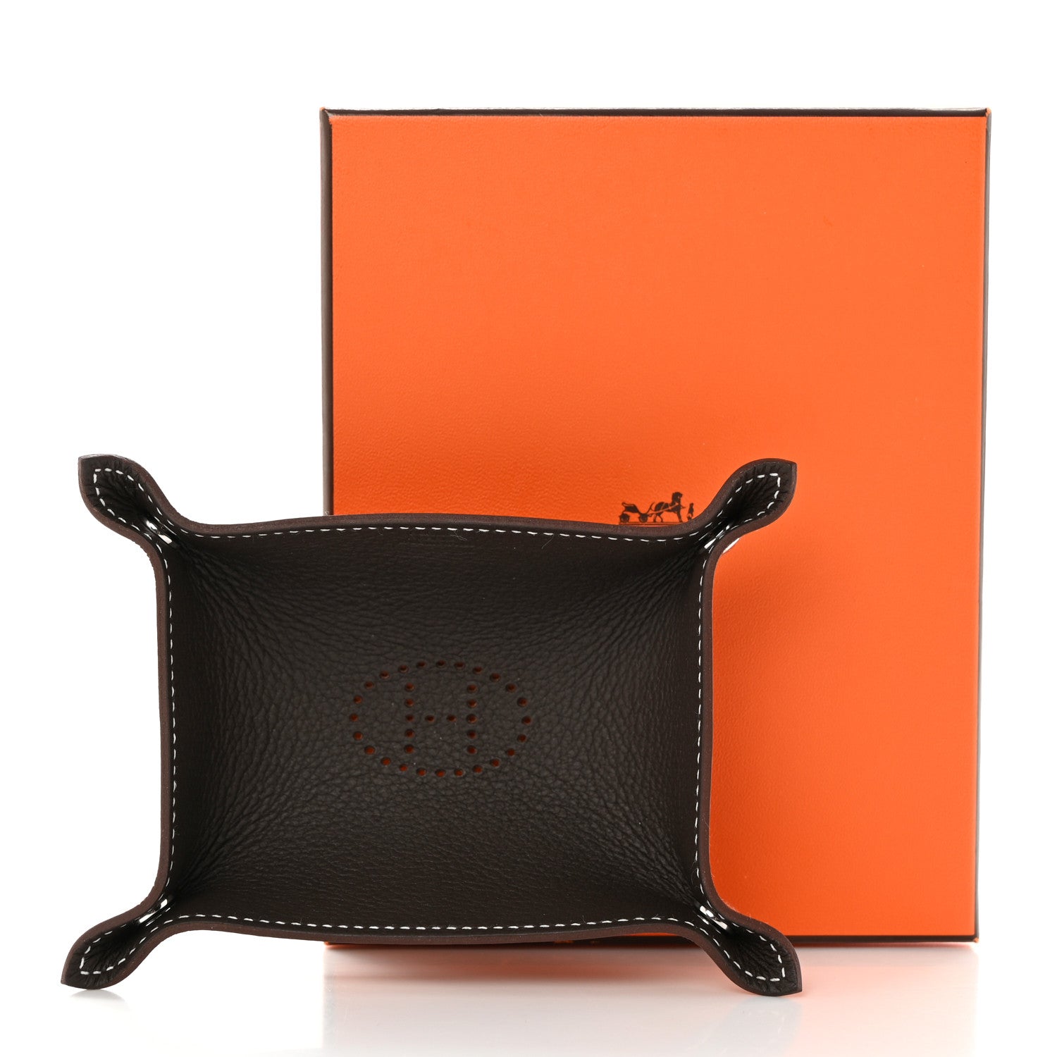 Hermes Taurillon Clemence Mini Mises et Relances Change Tray Ebene Fauve 6 of 6