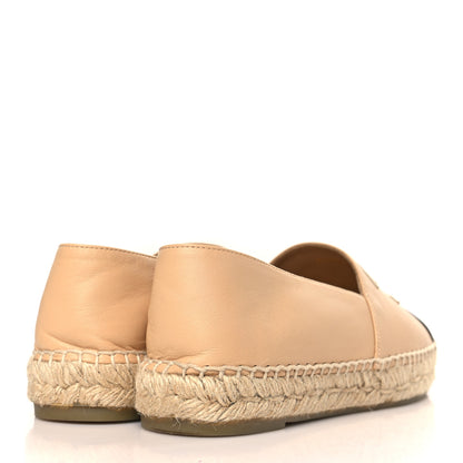 Chanel Lambskin CC Espadrilles 39 Beige Black 4 of 9