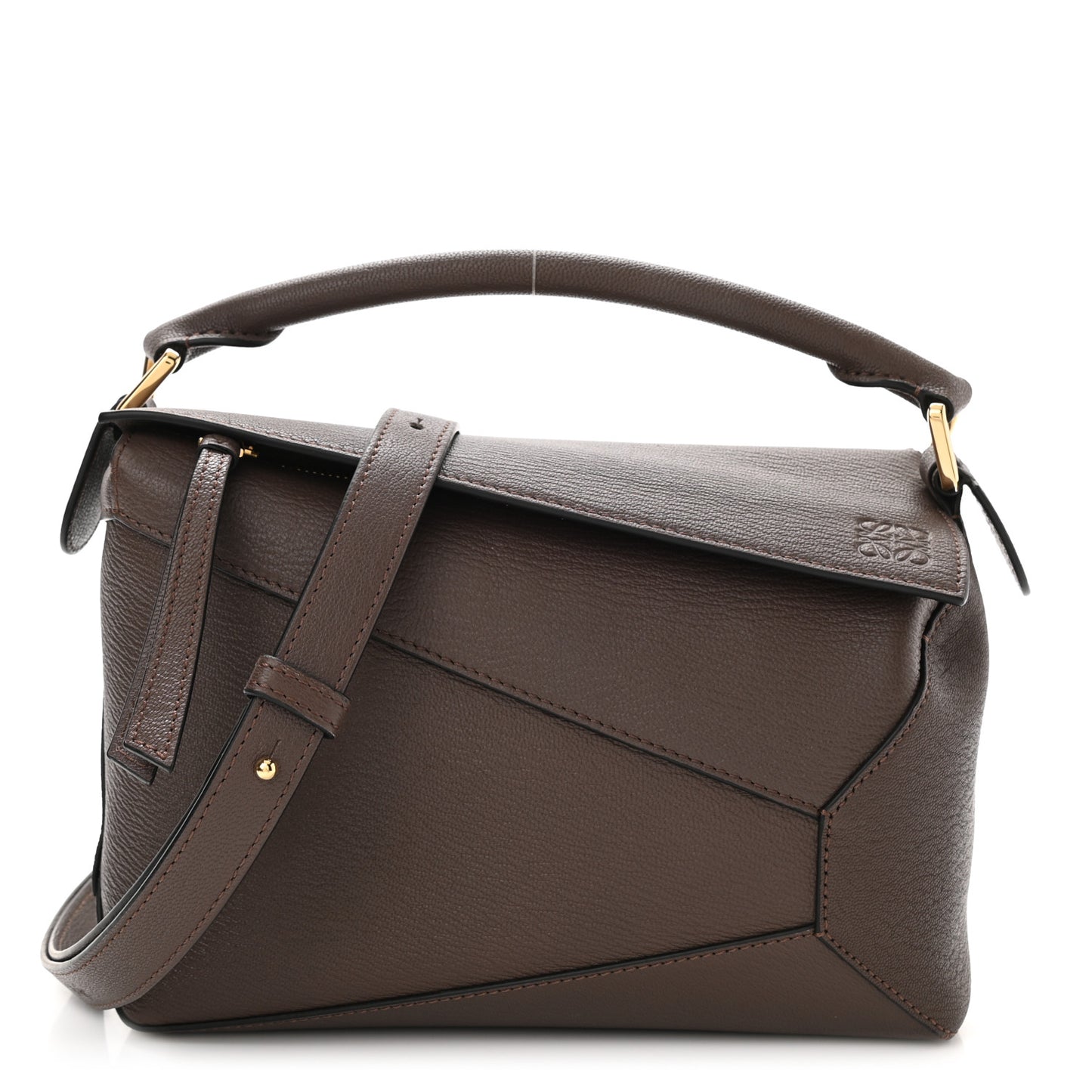 Goatskin Small Puzzle Edge Bag Taupe