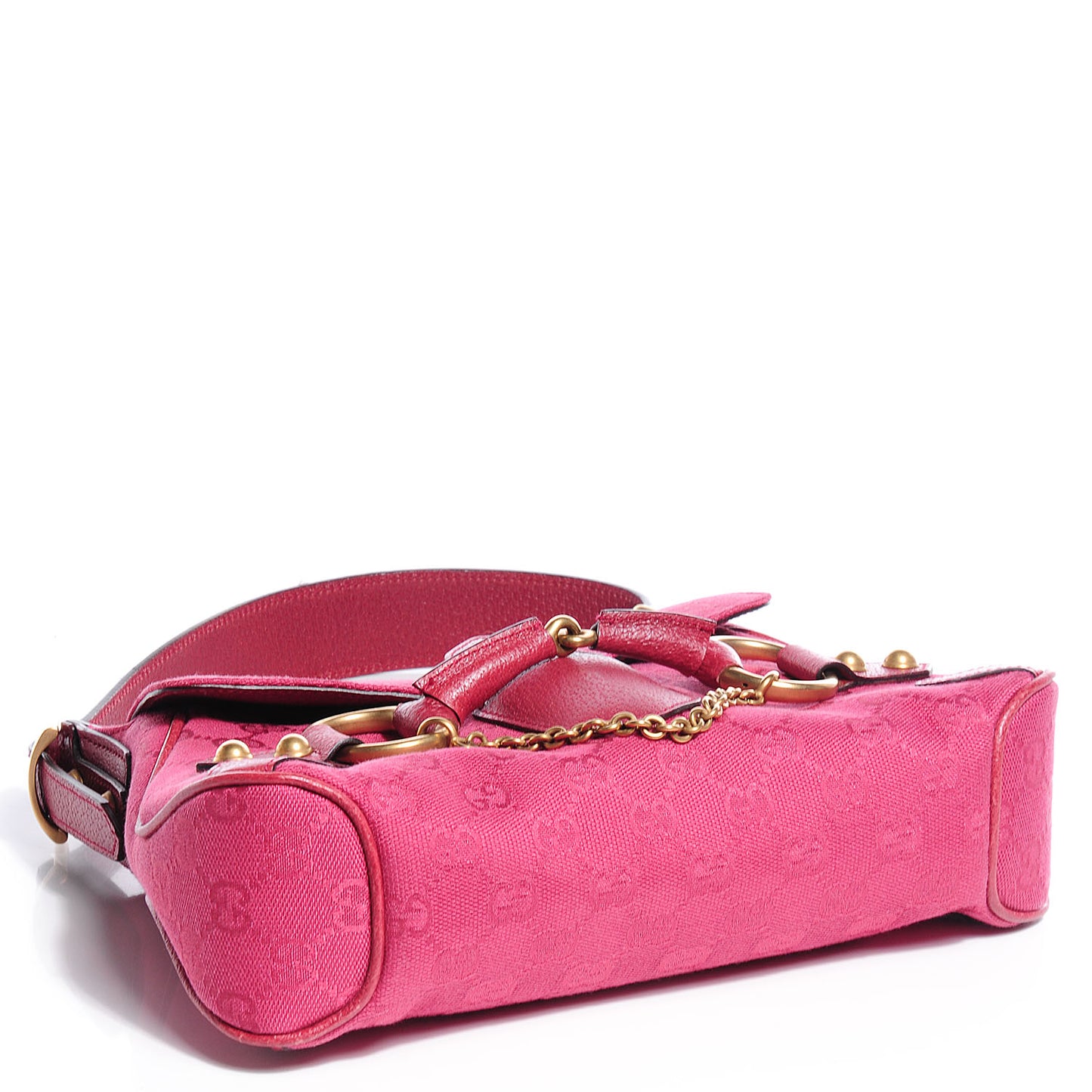 Monogram Small Horsebit Chain Flap Bag Fuchsia