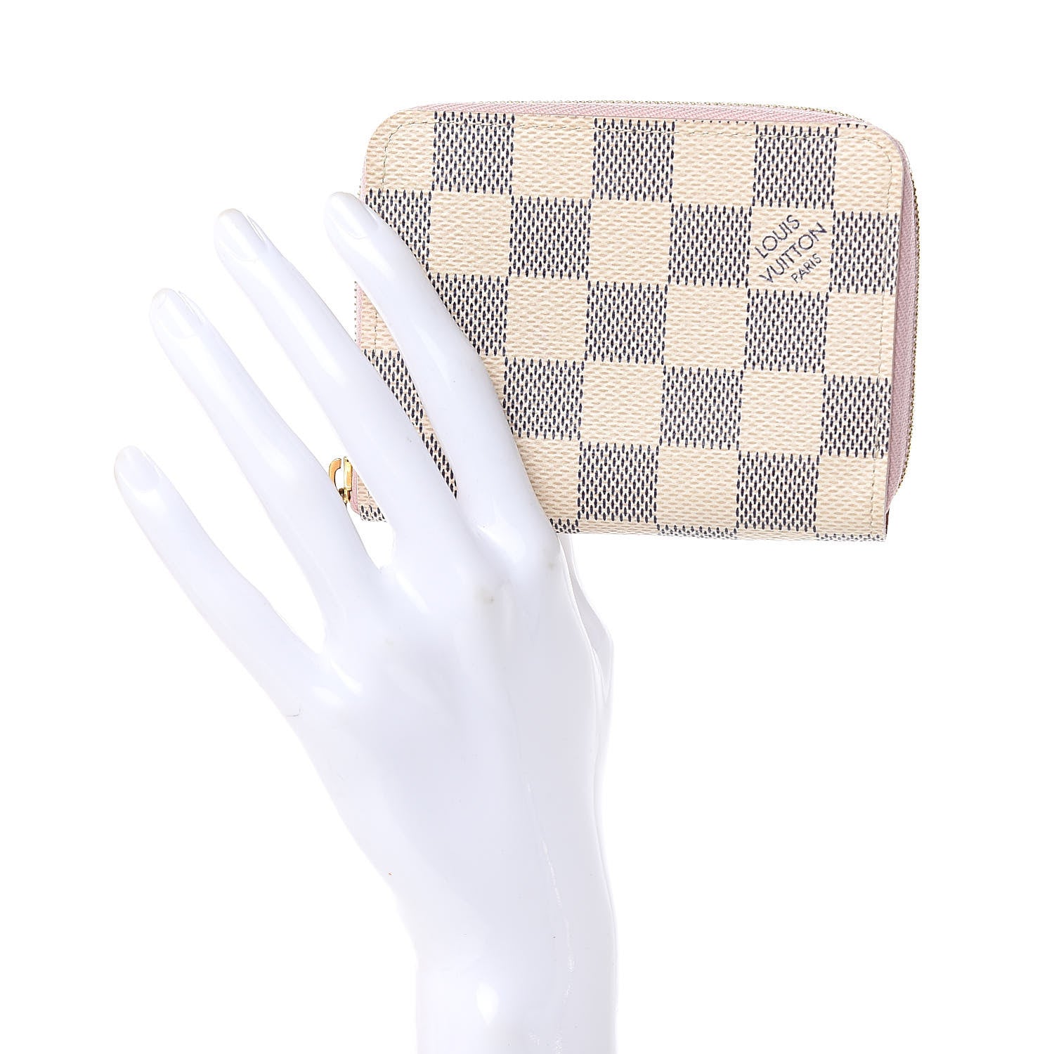 Louis Vuitton Damier Azur Zippy Coin Purse Rose Ballerine 2 of 9