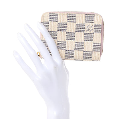 Louis Vuitton Damier Azur Zippy Coin Purse Rose Ballerine 2 of 9