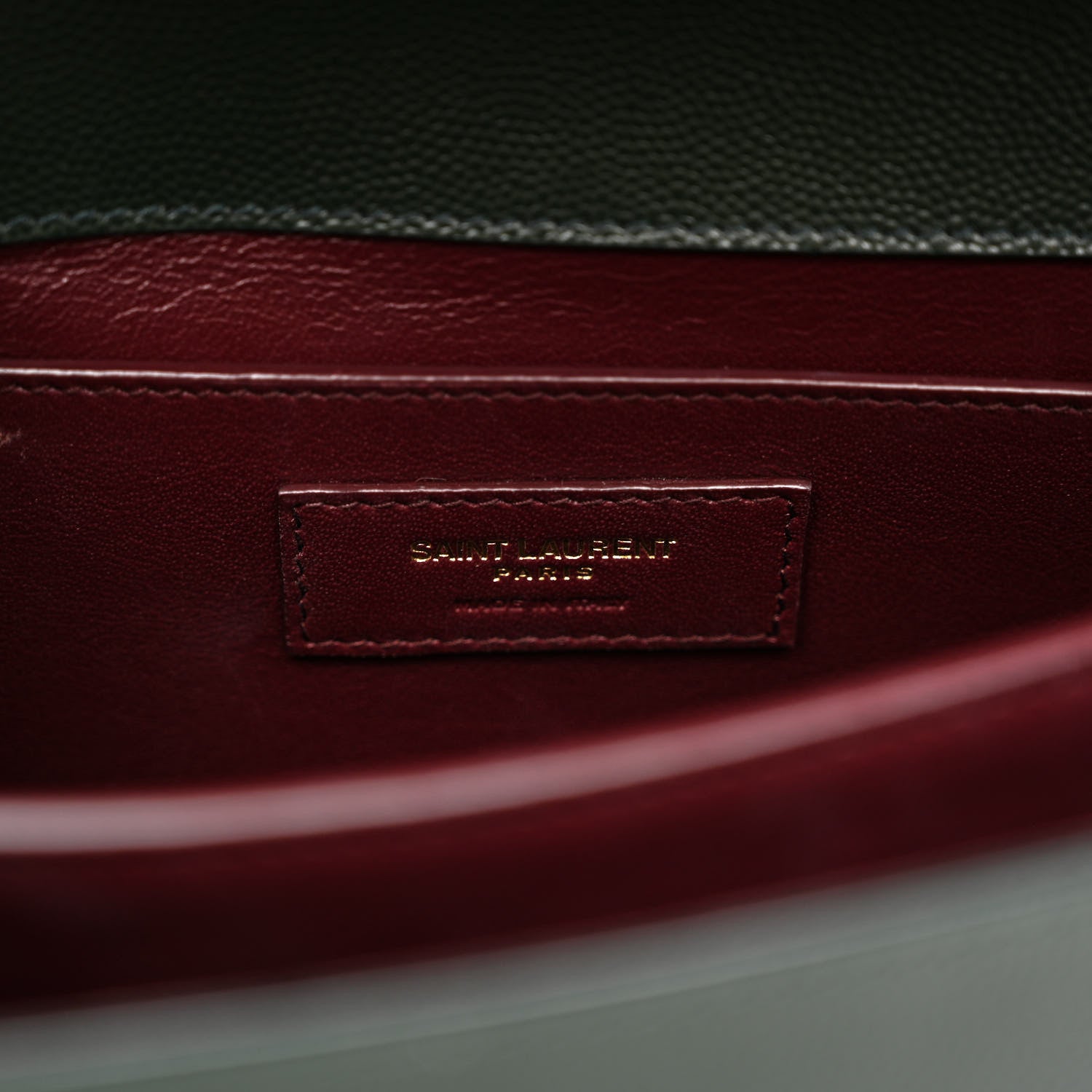 Saint Laurent Grain de Poudre Medium Classic Monogram Cassandra Top Handle Dark Green 6 of 14