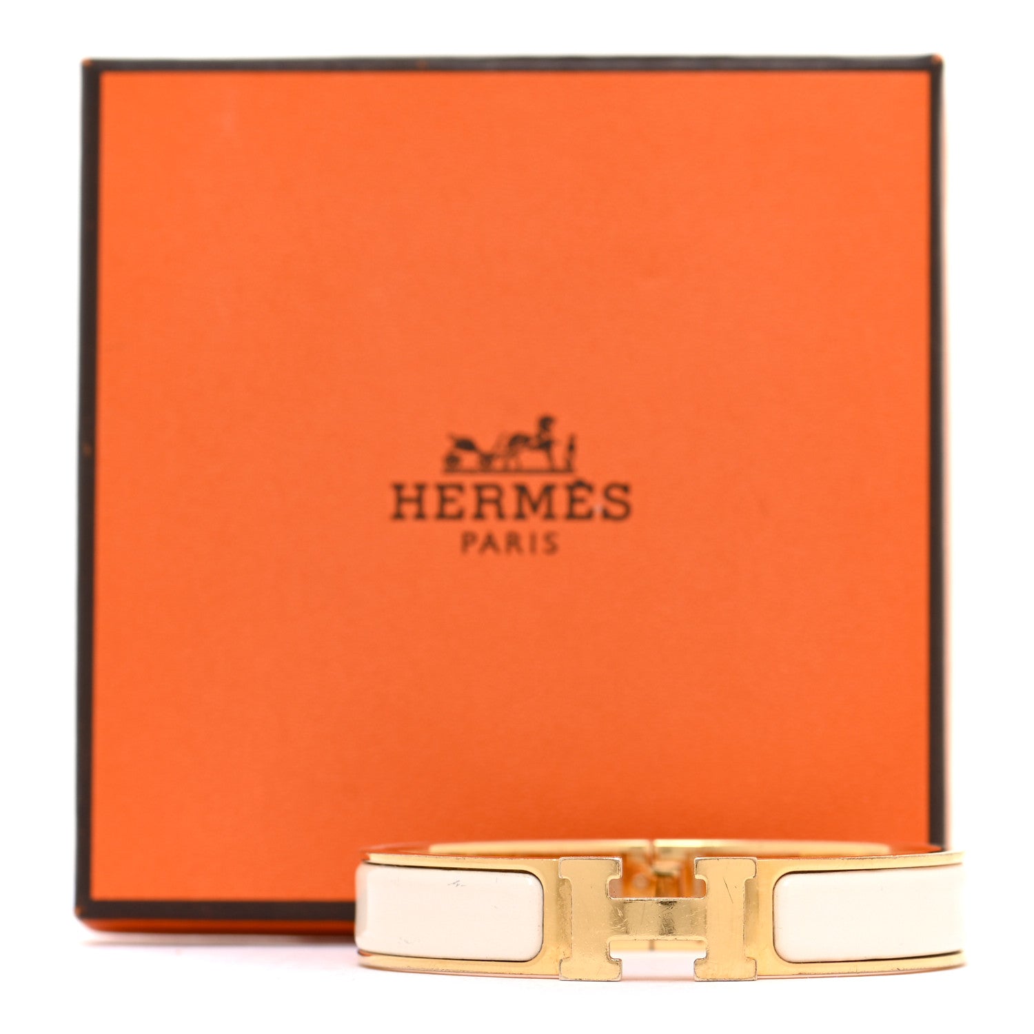 Hermes Enamel Narrow Clic Clac H Bracelet PM Creme 10 of 10