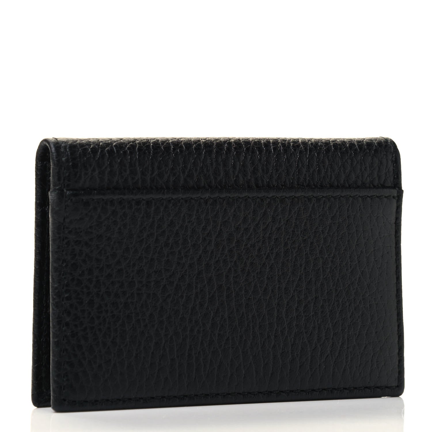 Gucci Pebbled Calfskin GG Marmont Card Case Black 2 of 4