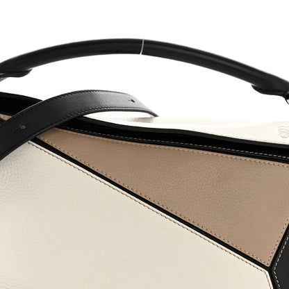 Loewe Calfskin Small Puzzle Bag Sand Soft White Black 8 of 15