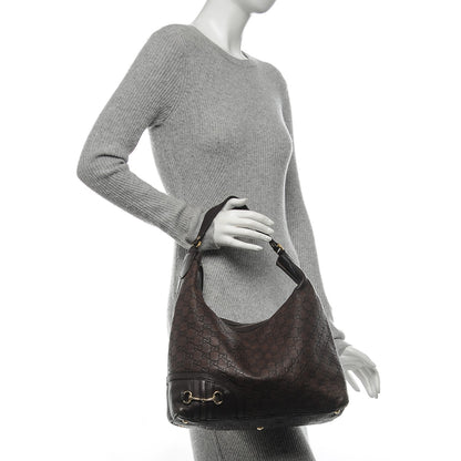 Gucci Guccissima Medium Horsebit Tassel Shoulder Bag Dark Brown 2 of 10