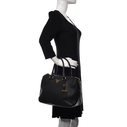 Prada Vitello Phenix Bauletto Black 2 of 10