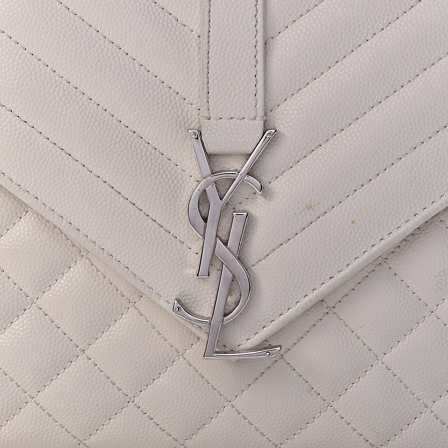 Saint Laurent Grain De Poudre Textured Mixed Matelasse Medium Triquilt Monogram Satchel Porcellana 8 of 18