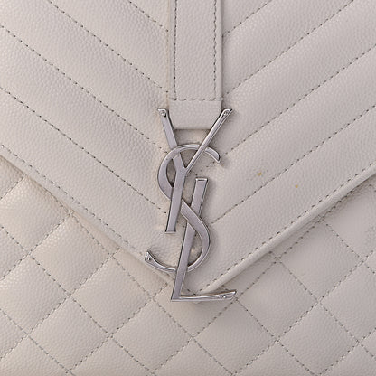Saint Laurent Grain De Poudre Textured Mixed Matelasse Medium Triquilt Monogram Satchel Porcellana 8 of 18