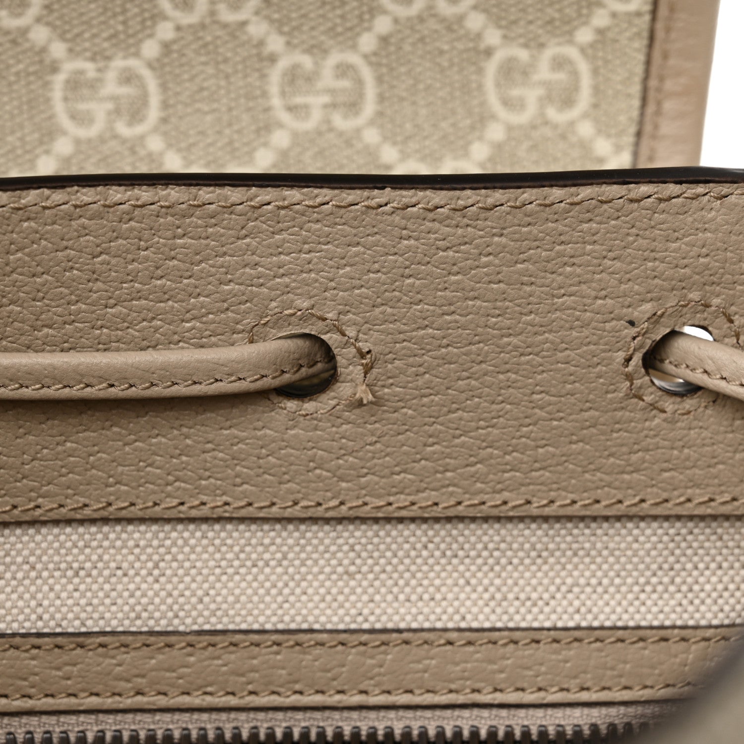 Gucci GG Supreme Monogram Azalea Calfskin Retro Interlocking G Buckle Backpack Beige Mystic White 10 of 11