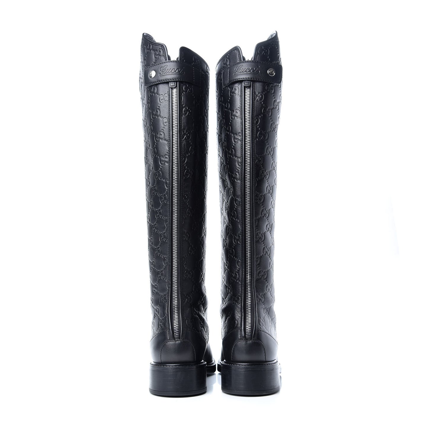 Guccissima Calfskin Miro Soft Knee High Riding Boots 39 Black