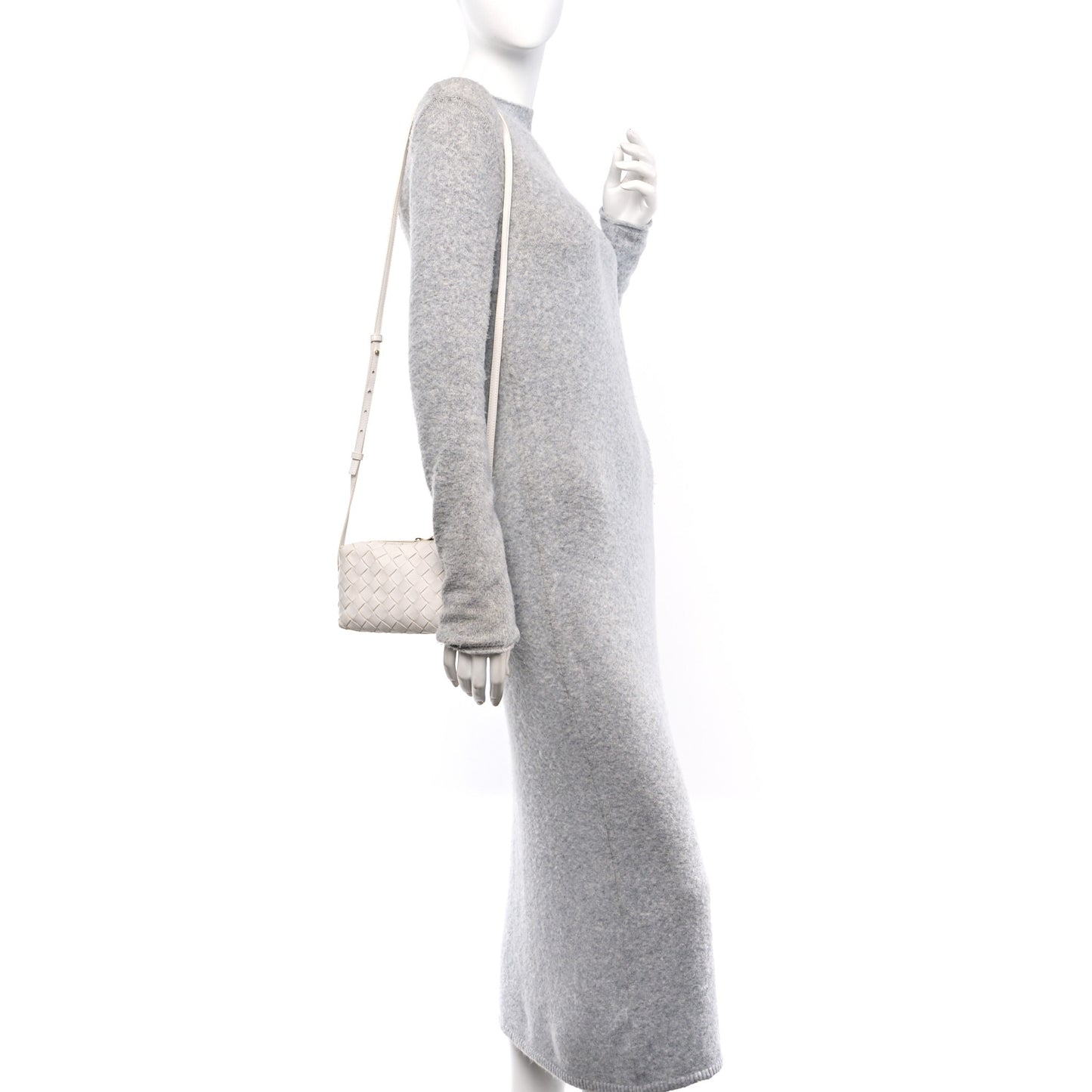 Nappa Intrecciato Candy Loop Camera Bag White