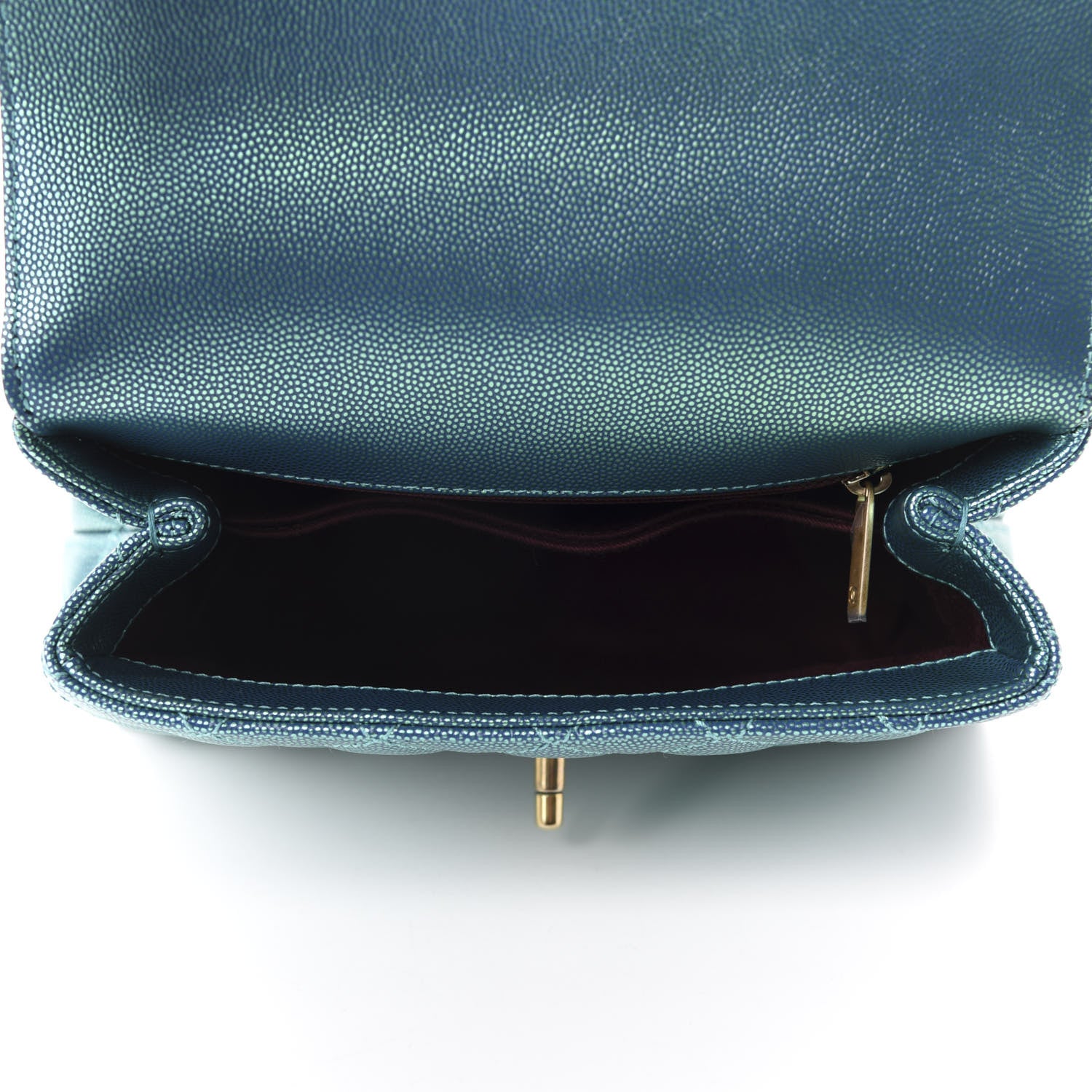 Chanel Metallic Caviar Quilted Mini Coco Handle Flap Blue 5 of 10
