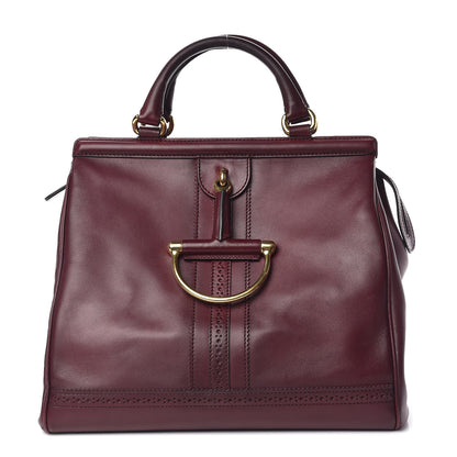 Gucci Calfskin Duilio Brogue Top Handle Bag Burgundy 1 of 22