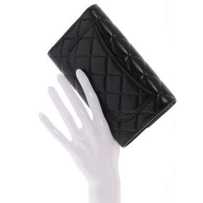 Chanel Lambskin Quilted Large Flap Wallet Black 2 of 8
