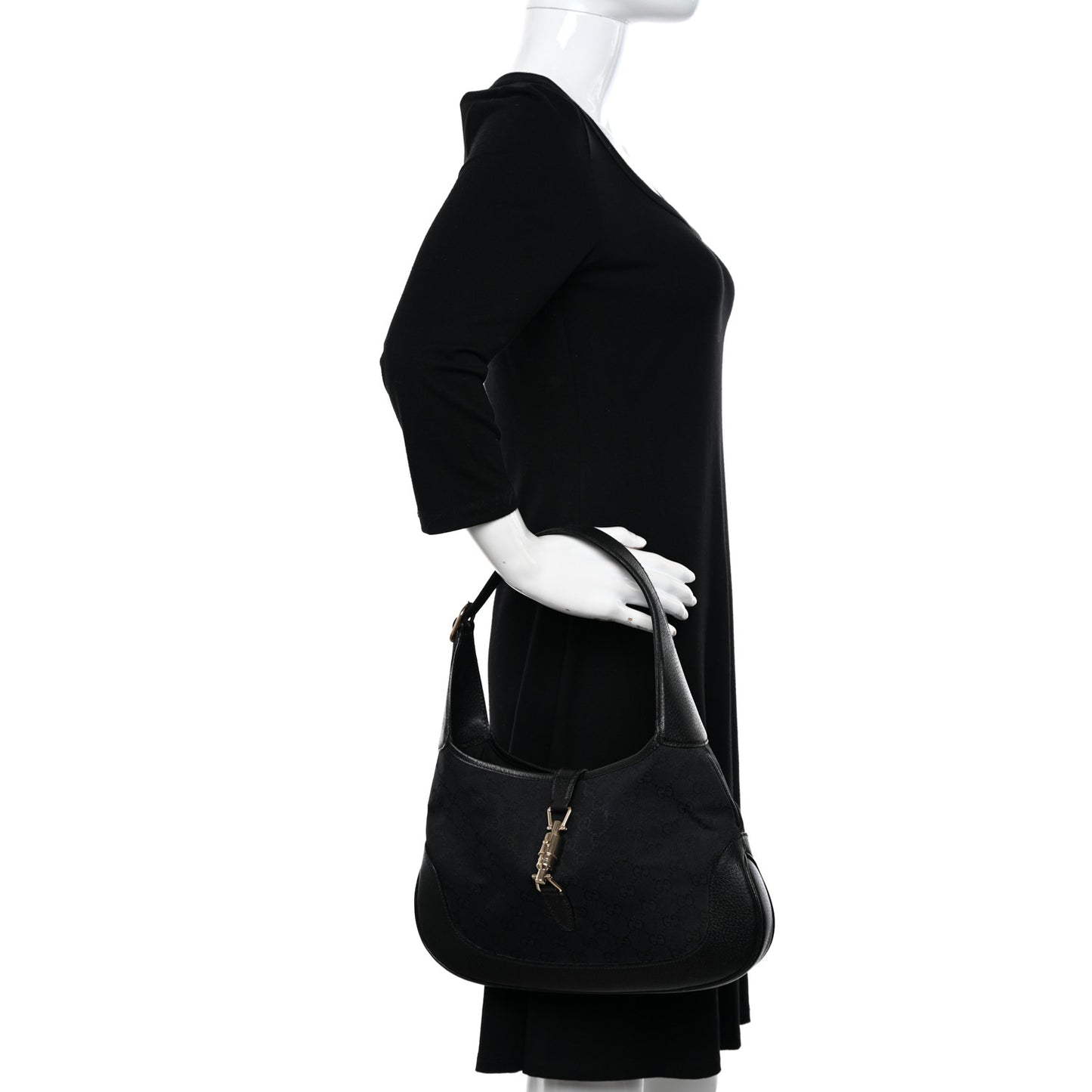 Monogram Small Jackie O Hobo Black