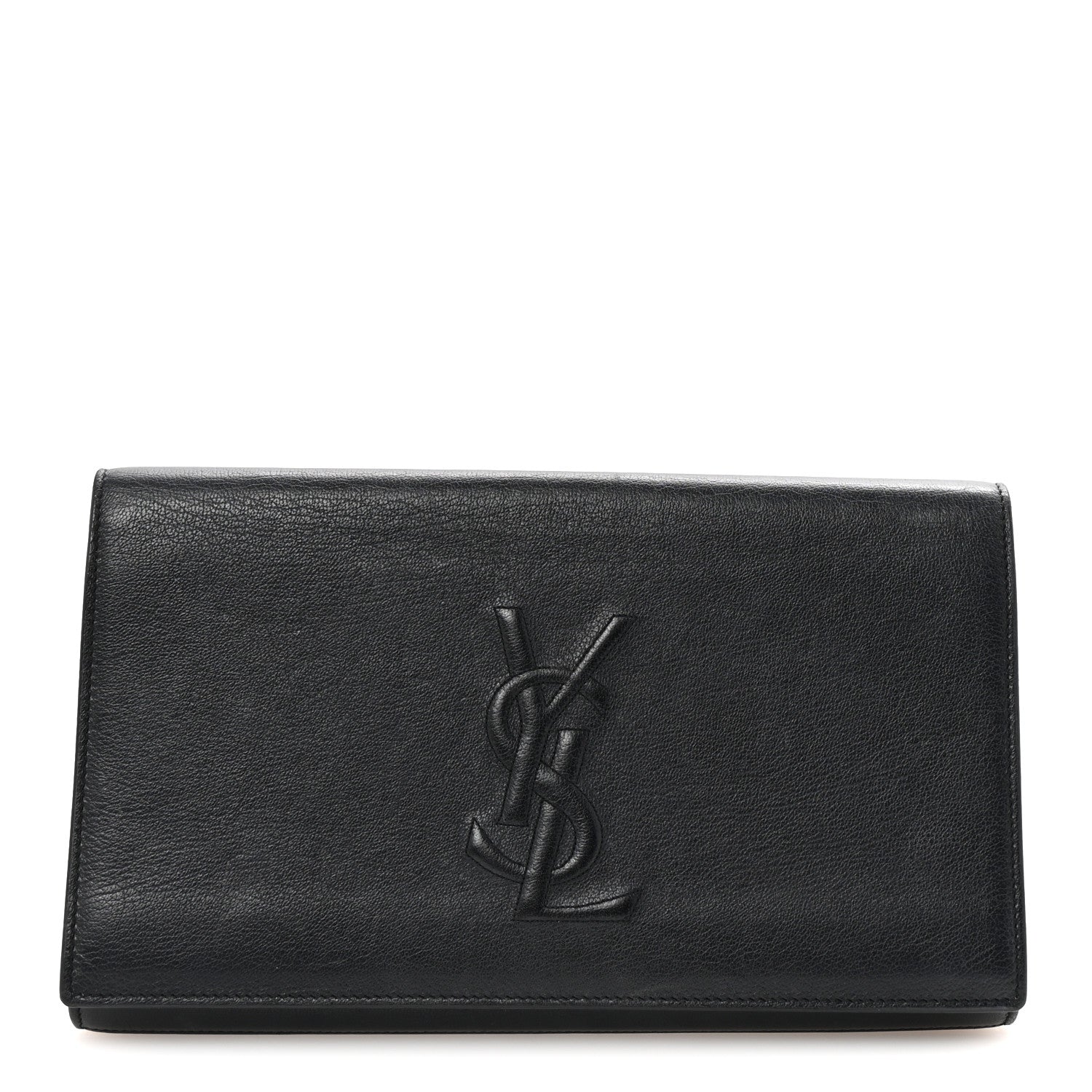 Saint Laurent Calfskin Monogram Large Belle De Jour Clutch Black 1 of 6