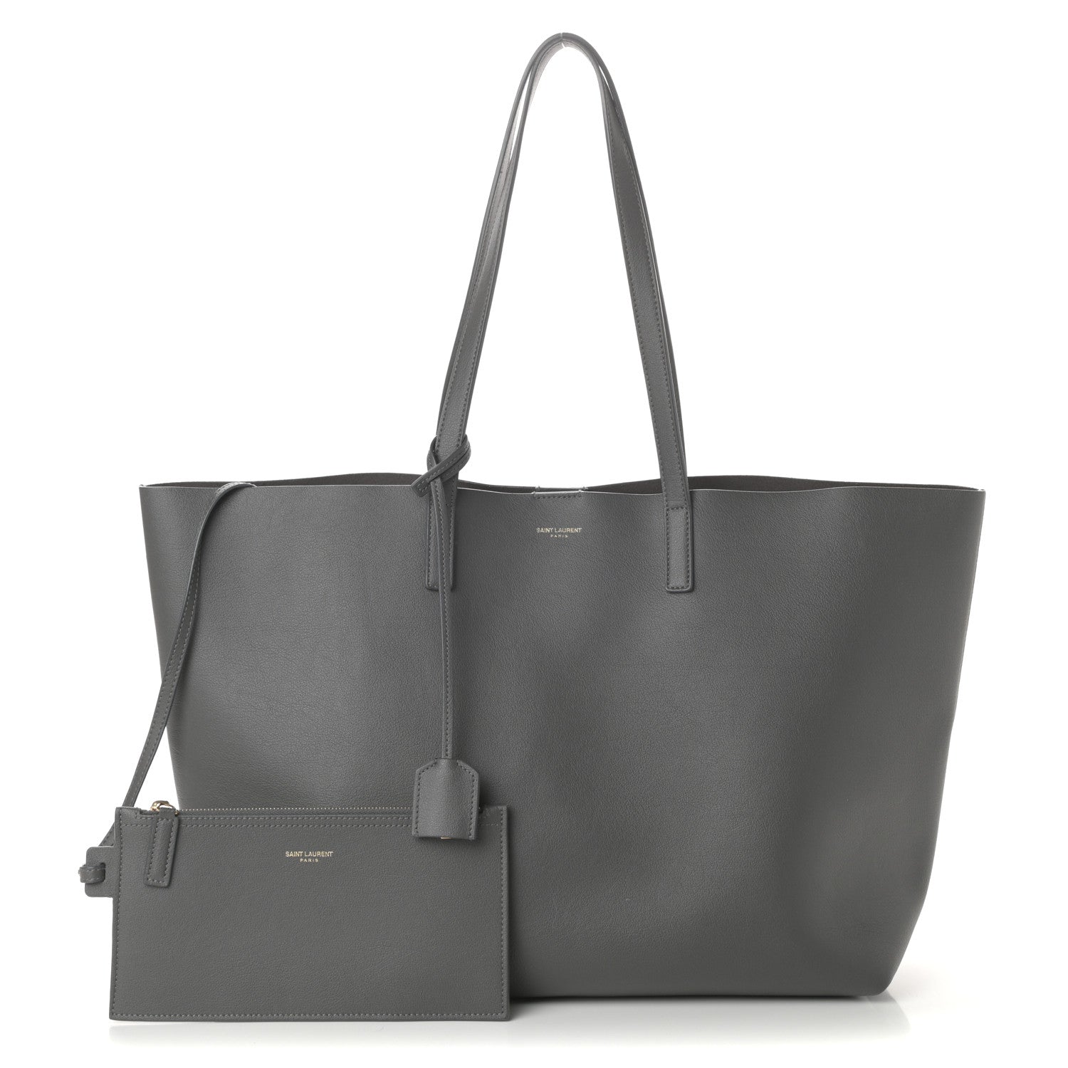 Saint Laurent Calfskin Large Shopping Tote Dark Grey 1 of 9