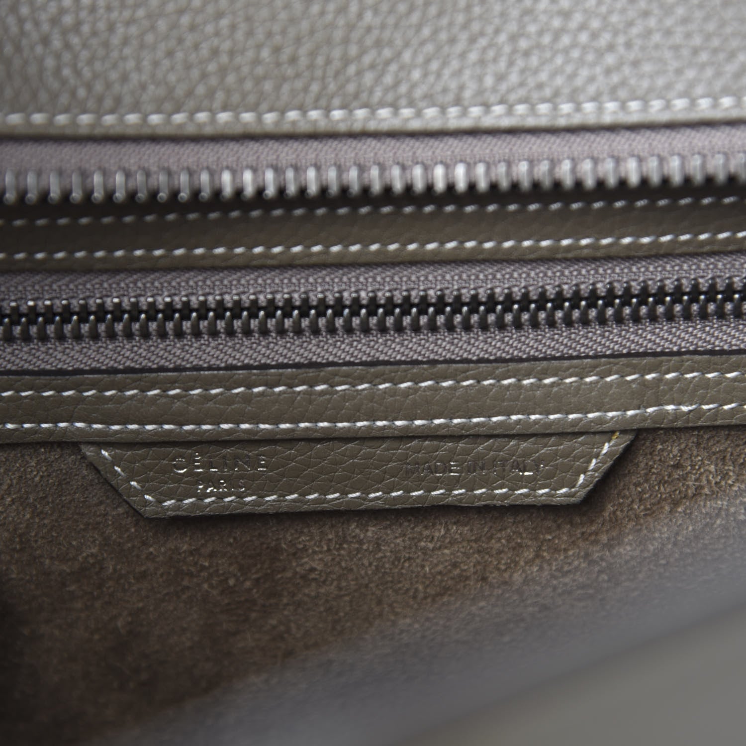 Celine Drummed Calfskin Micro Luggage Souris 8 of 9